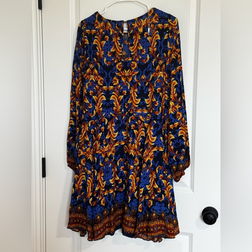 JODIFL “Sarah” Navy Floral Baby Doll Dress - Picture 6 of 10